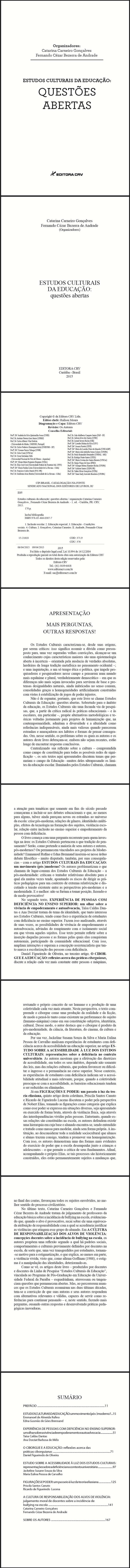 ESTUDOS CULTURAIS DA EDUCAÇÃO: questões abertas